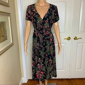 Rachel Zoe SS Wrap Style Stretch Floral Dress Sz L